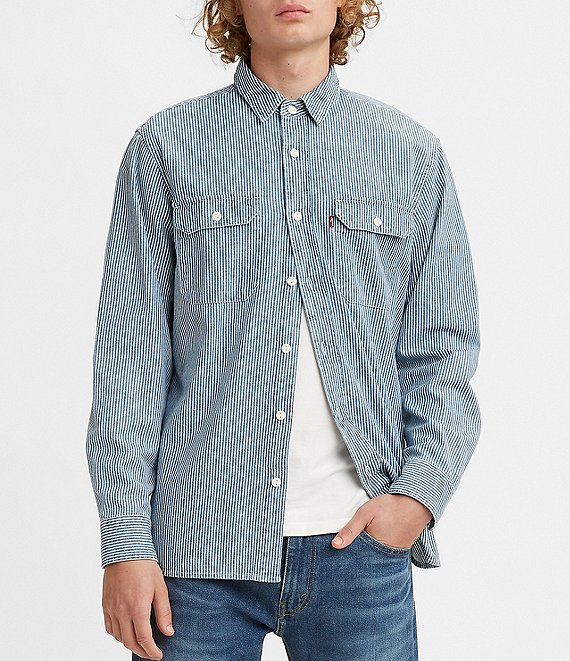 Levi's® Classic Striped Worker Button Front Overshirt | Dillard's