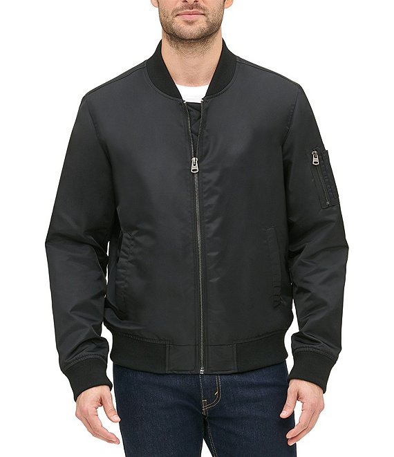 Gioberti Men's 100% Cotton Sportwear Full Zipper Twill Bomber Jacket,  Black, S at Amazon Men's Clothing store