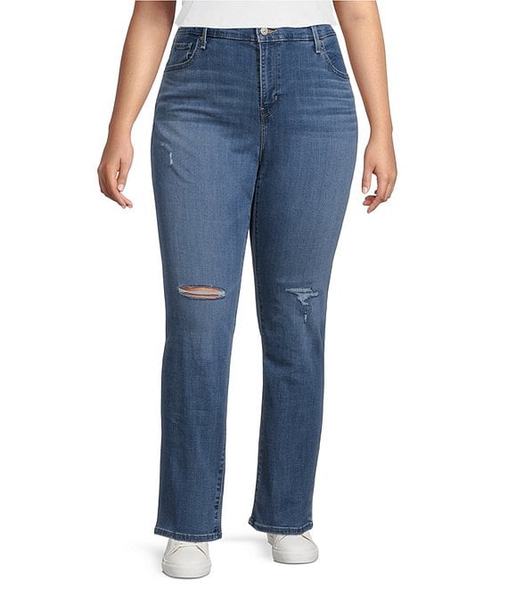 Levi's Plus Size 724 High Waisted Straight Leg Denim Jeans | Dillard's