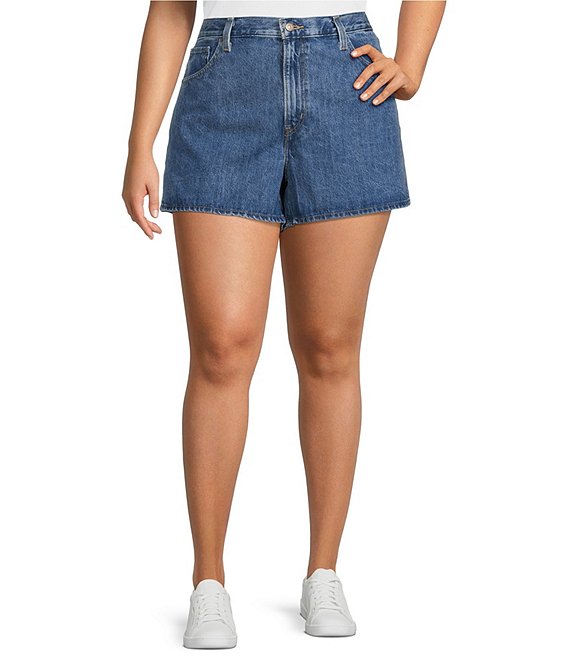 Levi's® Plus Size High Waisted Denim Cuffed Mom Shorts | Dillard's