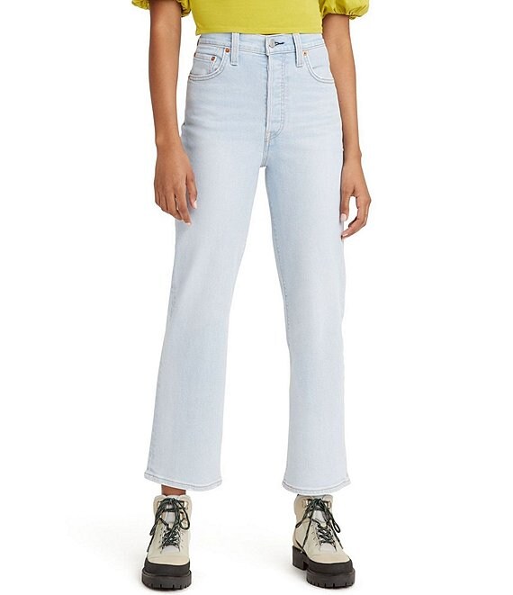 Color:Fall Storm - Image 1 - Levi's® Ribcage High Rise Ankle Straight Jeans