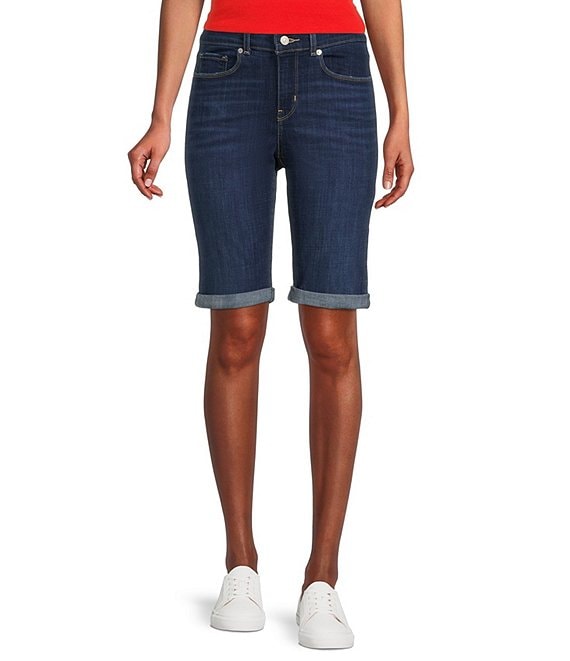 Levi's® Cuffed Bermuda Mid Rise Stretch Denim Shorts | Dillard's