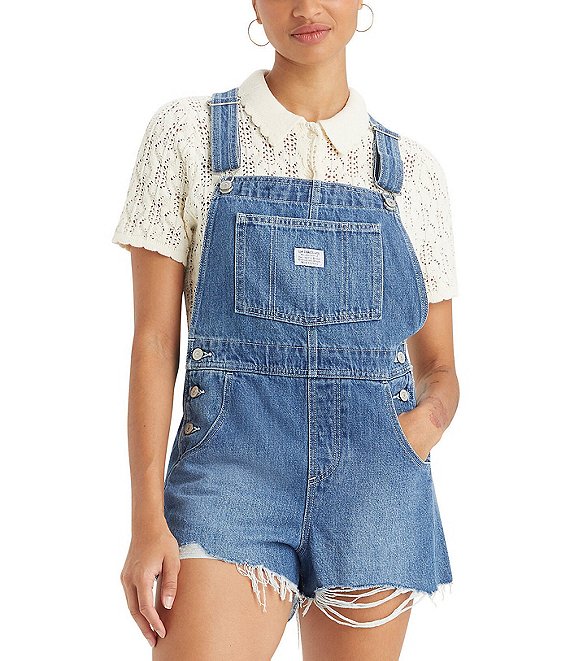 Levi s Vintage Frayed Hem Denim Shortall Dillard s