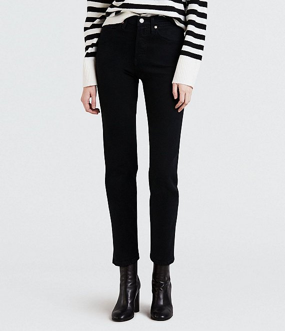 Color:Black Sprout - Image 1 - Levi's® Wedgie Straight Leg High Rise Jeans