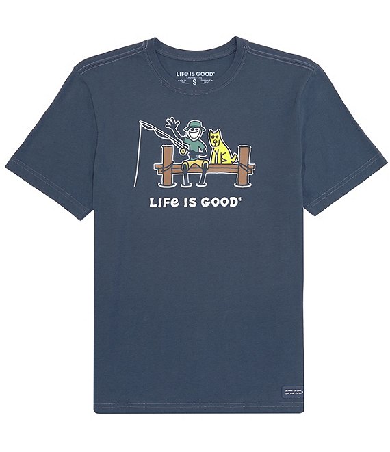 Life Is Good Men's Crusher Graphic T-Shirt, Flag Fish