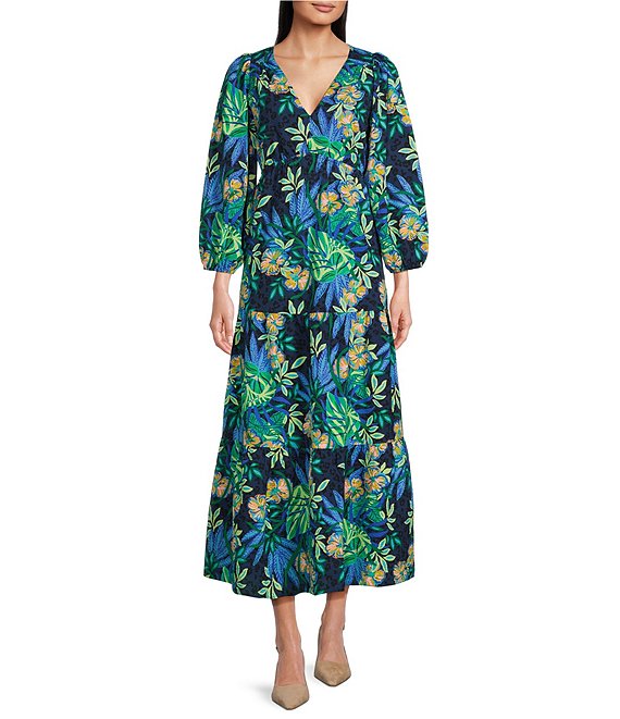 Lilly Pulitzer Deacon Paradise Pucker Print V-Neck 3/4 Lilly Pulitzer Deacon Paradise Pucker Print V-Neck 3/4