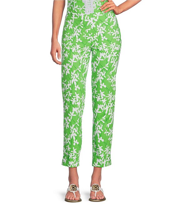 Lilly Pulitzer Nancee Stretch Double Cloth Floral Print Straight Leg Crop Pants