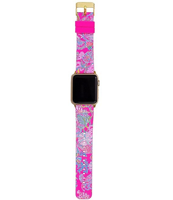 Color:Pink - Image 1 - Shell Me Something Good Silicone Apple Watch Band