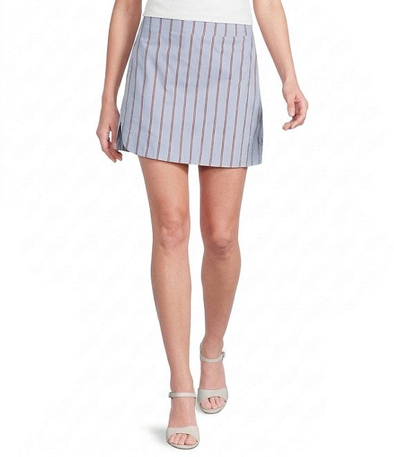 Line and Dot Getty Stripe Print Coordinating Poplin Mini Pencil Skirt