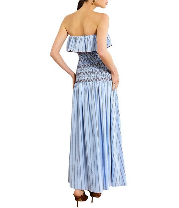 smocked drop-waist maxi dress Smocked Drop Waist Maxi Dress