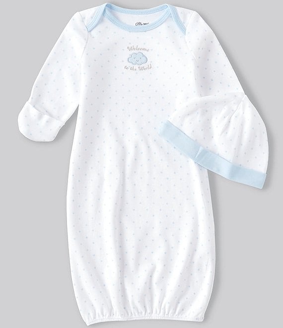 Little Me Baby Boys Newborn-3 Months Long-Sleeve Welcome To the World Boy Gown & Hat Set