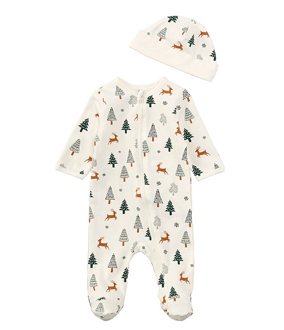 Little Me Baby Boys Newborn-9 Months Long Sleeve Forest Printed Footed ...