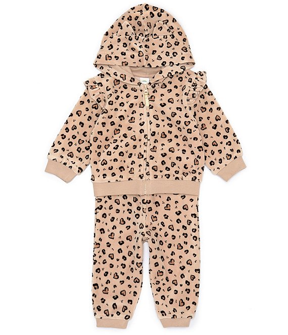 Little Me Baby Girls 12-24 Months Long Sleeve Leopard Printed Hooded ...