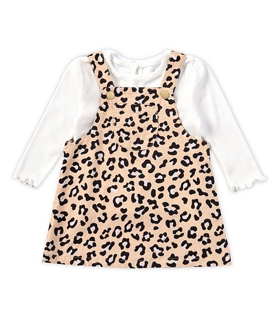 Little Me Baby Girls 12-24 Months Sleeveless Leopard-Print Jumper Dress ...