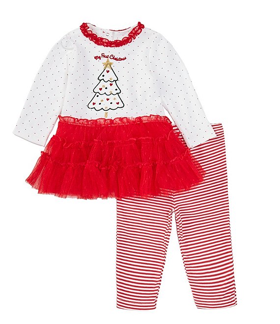 Little Me Baby Girls 3-12 Months Long-Sleeve Sparkle Tree Tutu Dress ...