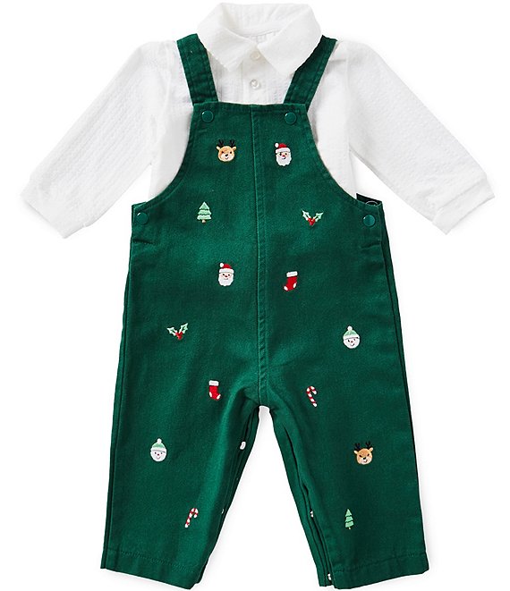 Little Me Baby Long Sleeve Top With Merry Overall Set