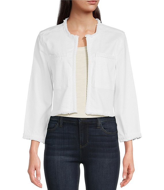 Liverpool Los Angeles Braided Open Front Cropped Jacket | Dillard's