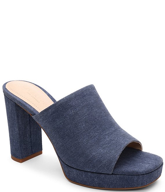 Liverpool Los Angeles Carson Denim Platform Slide Sandals | Dillard's