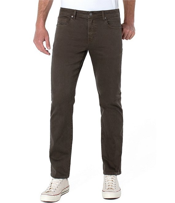 Color:Bark - Image 1 - Kingston Modern Straight Colored Denim Jeans