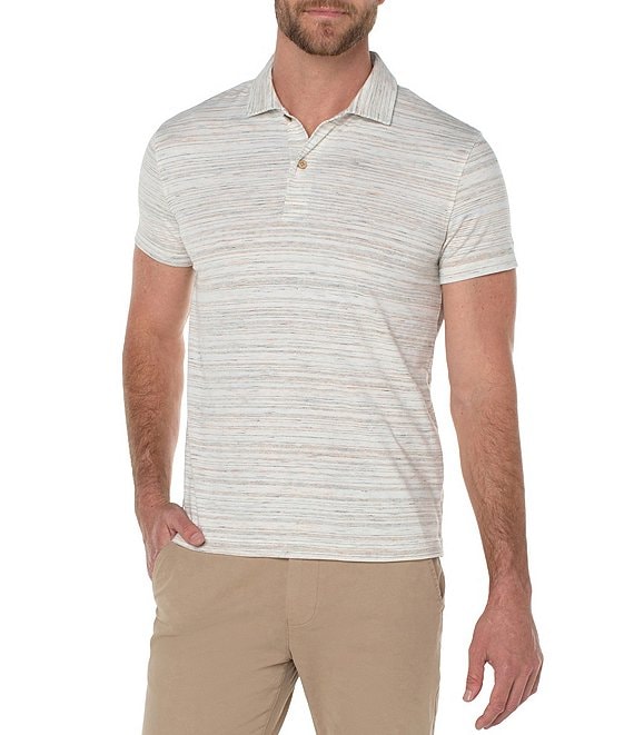 Color:Cream/Multi - Image 1 - Short Sleeve Polo Shirt