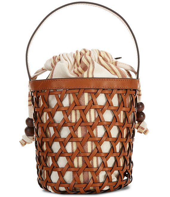 Loeffler Randall Laith Crochet Drawstring Top Handle Bucket Bag
