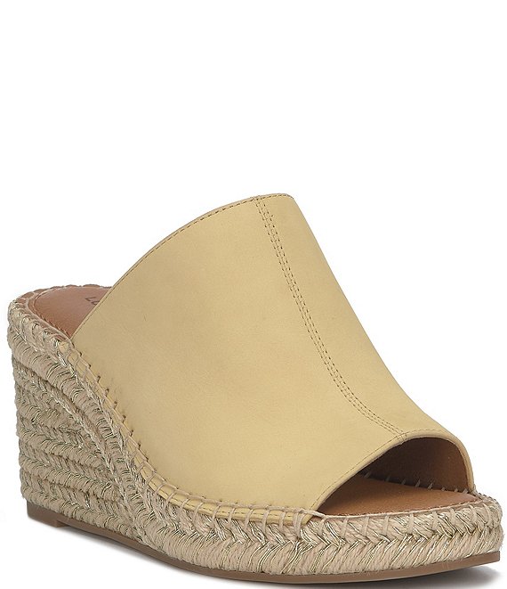 Lucky Brand Cabriah Metallic Leather Espadrille Wedge Sandals