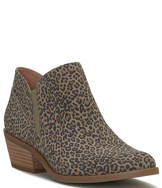 Lucky Brand Fionan Leopard Print Leather Ankle Booties