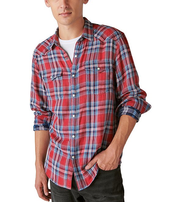 Lucky Brand Long Sleeve Plaid Western Shirt | Dillard's