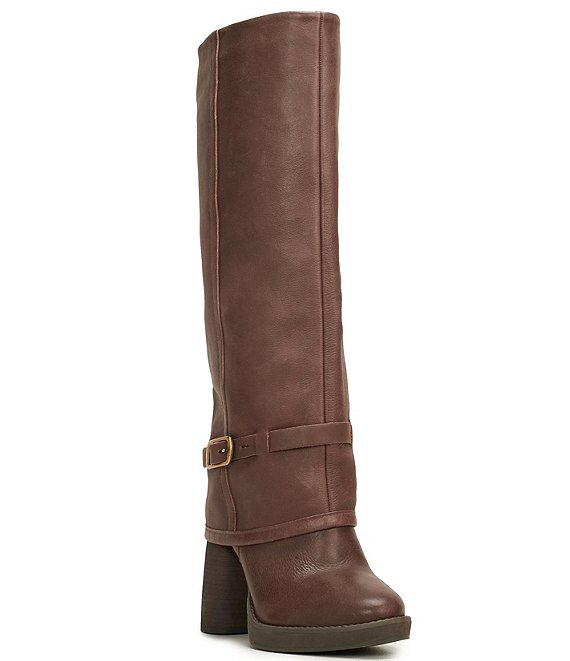Lucky Brand Nathari Leather Foldover Tall Boots | Dillard's