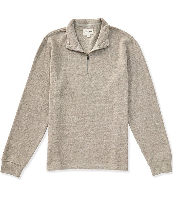 Lucky Brand Quarter Zip Textured Double Jacquard Pullover
