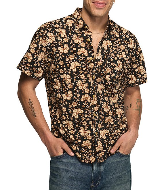 Lucky Brand Short Sleeve Allover Floral Print Shirt