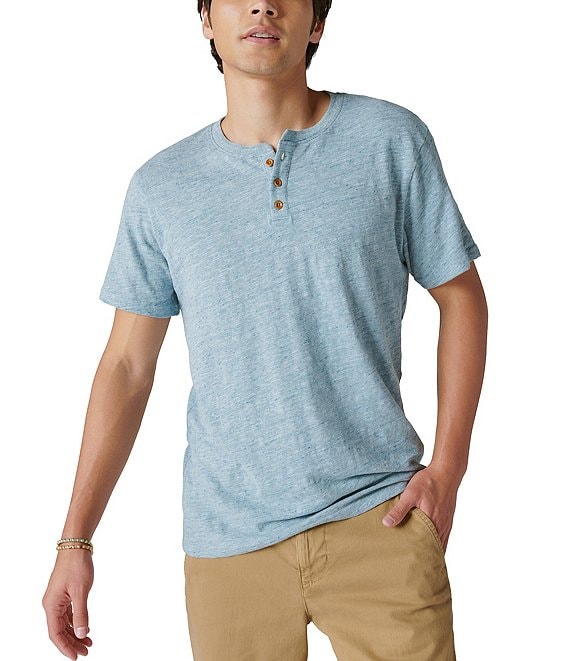 Lucky Brand Short Sleeve Linen-Blend Henley T-Shirt | Dillard's