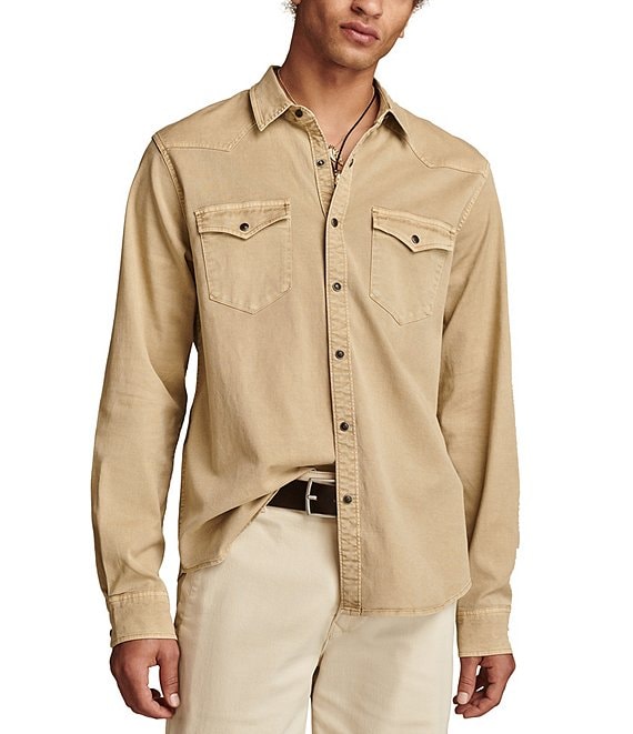 Lucky Brand Cole Hauser Twill Western Long Sleeve Button