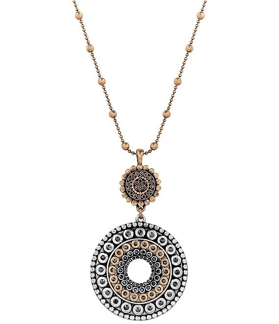 Lucky Brand Two-Tone Tribal Pendant Necklace | Dillard's