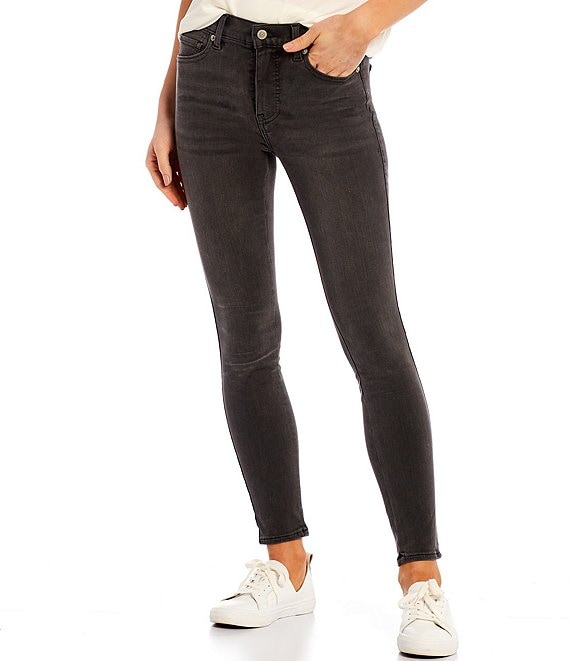 Color:Global Grey - Image 1 - Uni Fit High Rise Skinny Leg Stretch Denim Jeans