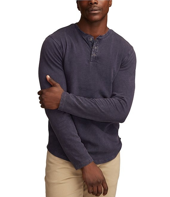 Lucky Brand Weekend Henley Neck Long Sleeve Slub Jersey T-Shirt, Inkling - Image 1