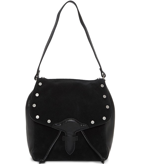 Lucky Brand Yuri Large Black Studded Leather Crossbody Bag | Dillard's