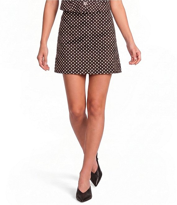 Lucy Paris Montana Polka Dot Printed Coordinating A-Line Mini Skirt