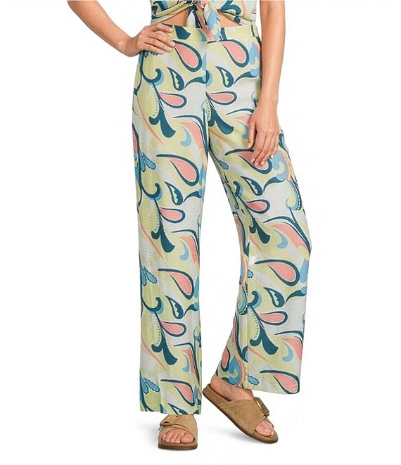Lucy Paris Petite Size Rue Printed Wide-Leg Coordinating Pants