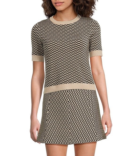 Lucy Paris Warren Coordinating Printed Crew Neck Short Sleeve Top