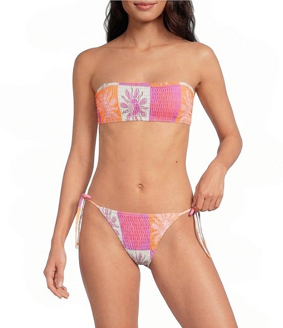 Maaji Patch Play Bryn Reversible Strapless Bandeau Swim Top & Sunflash Patch Play Reversible Tie Side Bottom Bottom