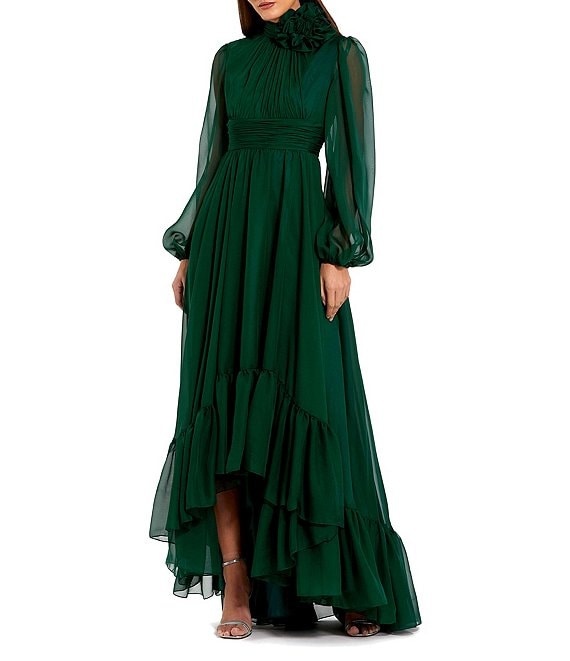 数量は多い  Flower 3D Chiffon Duggal Mac Turtle Long Illusion Neck トップス