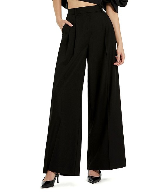 Mac Duggal Classic Crepe Wide Leg Trouser Pants | Dillard's