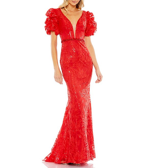 V neck trumpet outlet gown