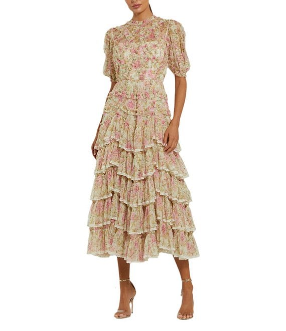 ●Mac Duggal●マイクロフリル ハイネック Aライン ミニドレス 予約商品/7月中旬発送予定】XSサイズあり【DEA./ディア