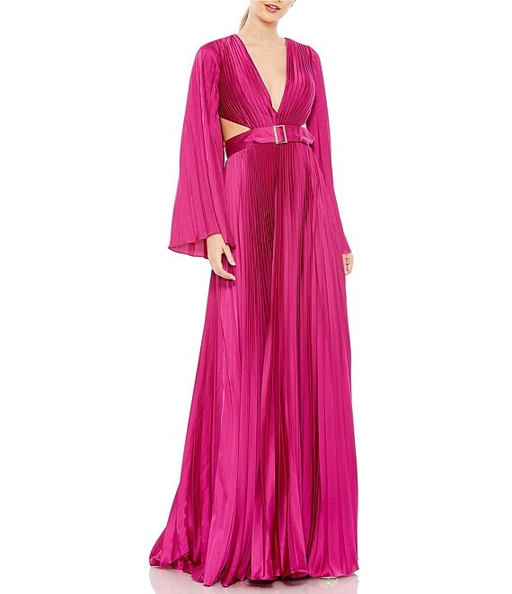 Pink Flamingo Pink Maternity Long Bell Sleeves Dress