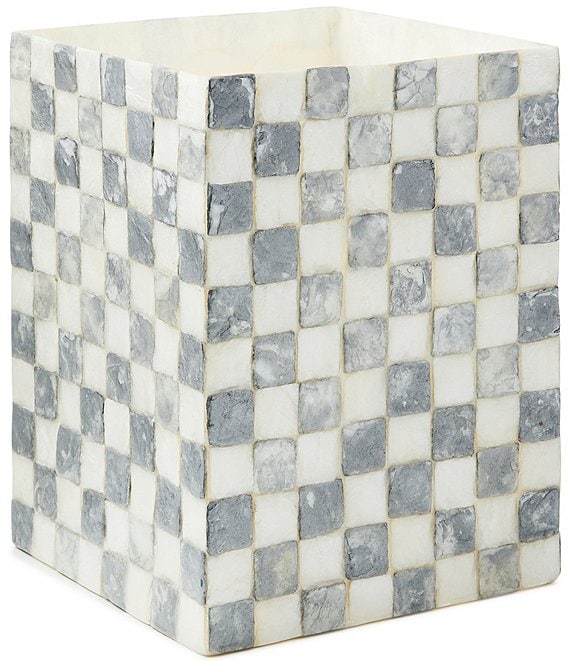 MacKenzie-Childs Check Capiz Waste Bin