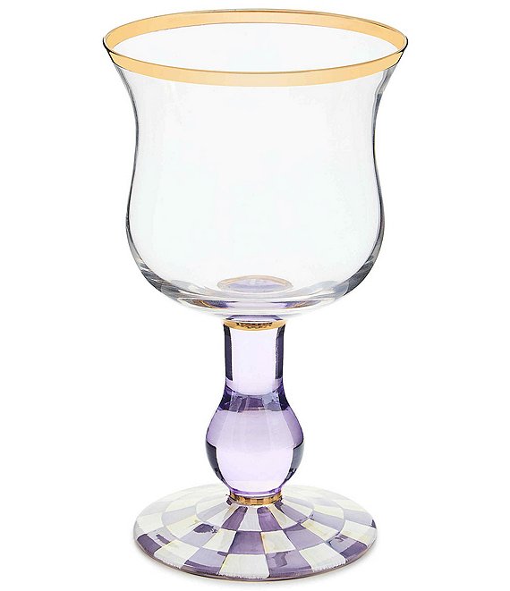 MacKenzie-Childs Check Novelty Wine Glass