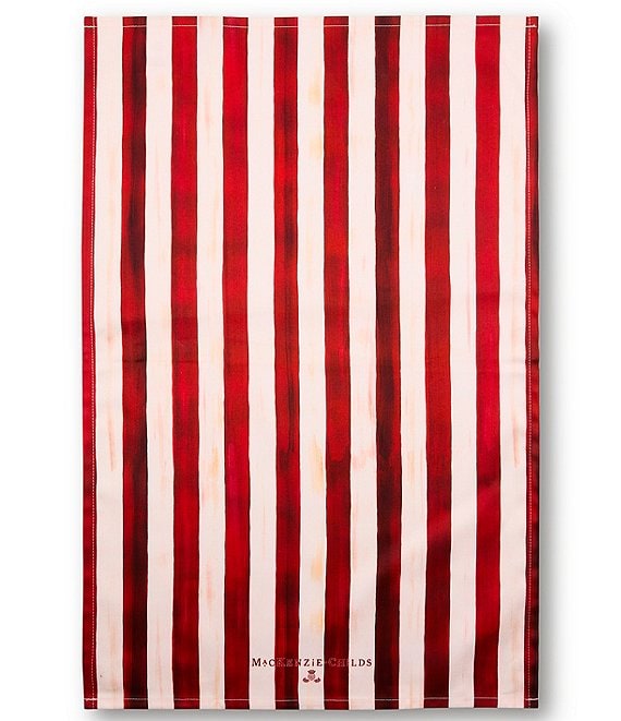 MacKenzie-Childs Cherry Stripe Printed Dish Towel