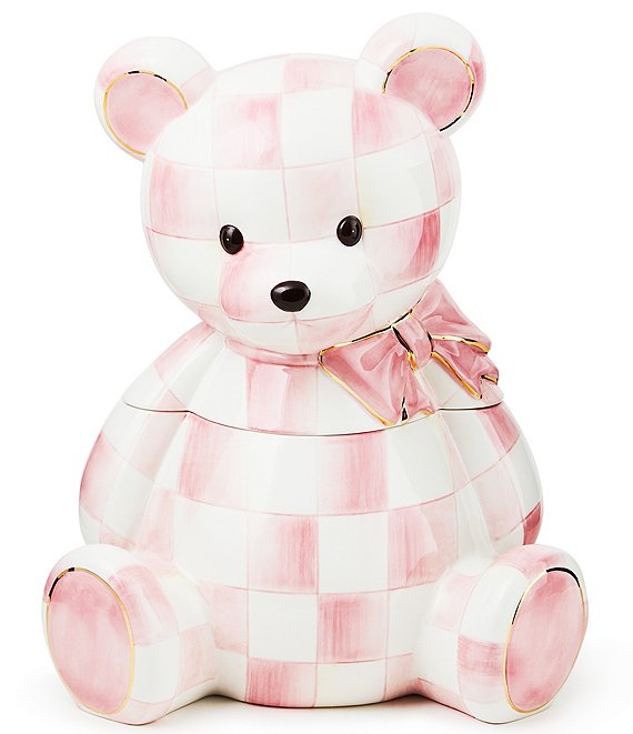 MacKenzie-Childs Check Bear Ceramic Cookie Jar